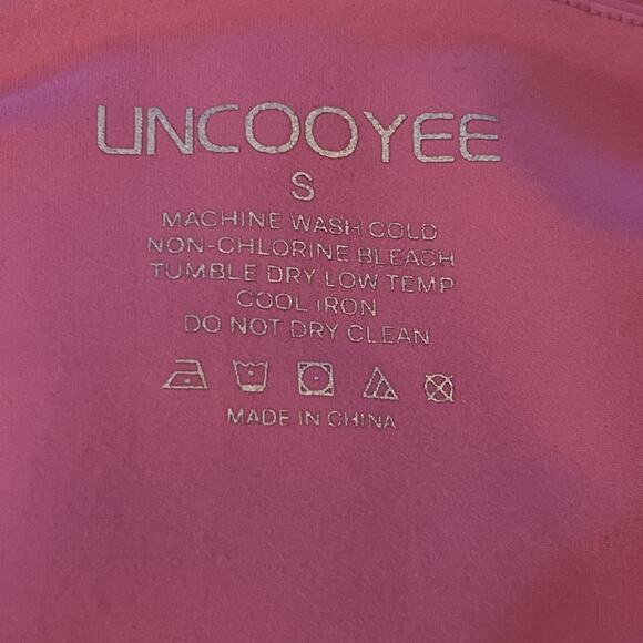 UNCOOYEE Sexy Floral Lace Thong Bodysuit Halter VNeck Sleeveless Backless Pink S - Picture 9 of 11